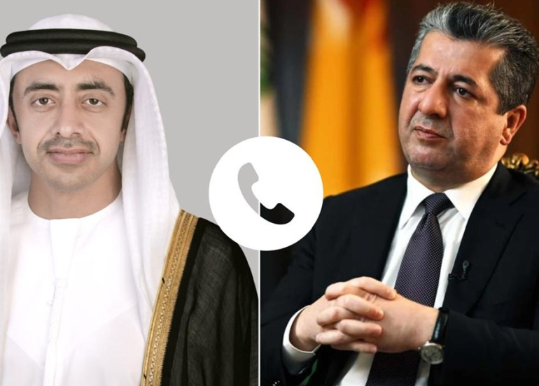 Prime Minister Masrour Barzani speaks with UAE Foreign Minister