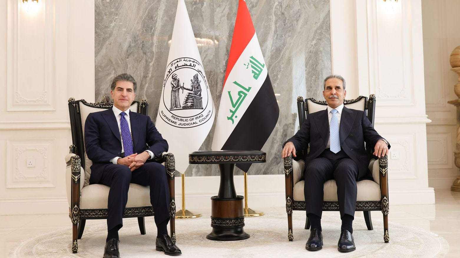 نيجيرفان بارزاني وفائق زيدان يشددان من بغداد على سيادة القانون كسبيل وحيد لحل المشكلات