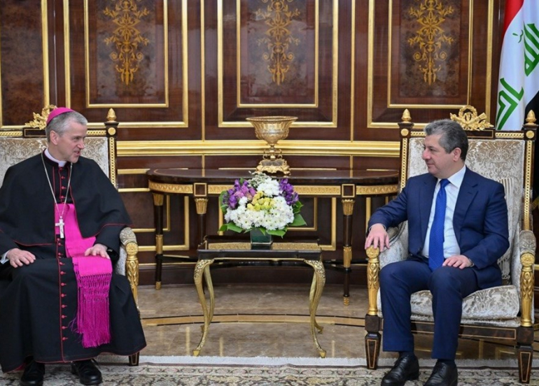 Prime Minister Masrour Barzani Receives Vatican Ambassador to Iraq