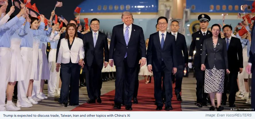 Trump Arrives in China for High-Stakes Summit with Xi Jinping