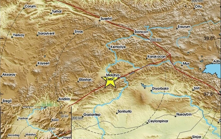 Li Meletiyê erdhejek bi hêza 5.6 rû da