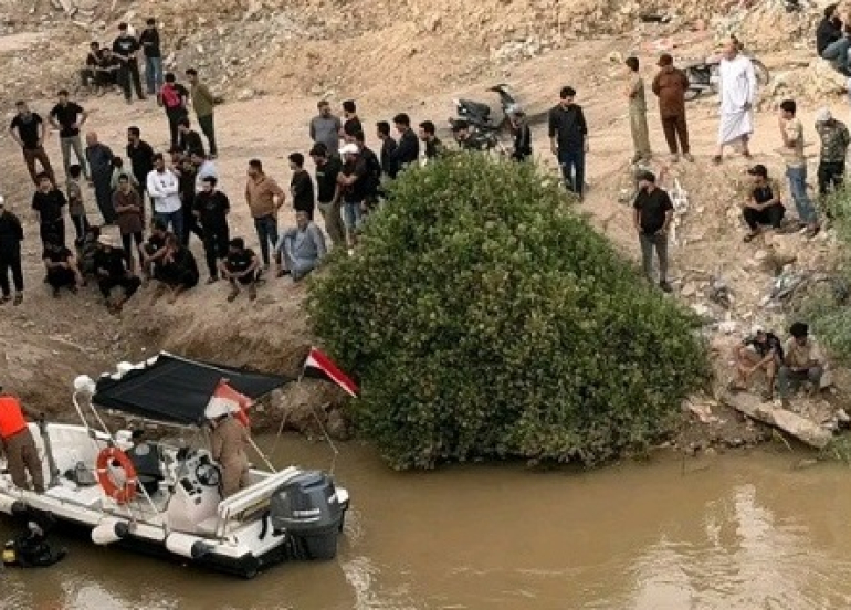 مصرع 6 أشخاص أثناء محاولة إنقاذ نساء وأطفال من الغرق بنهر دجلة في صلاح الدين