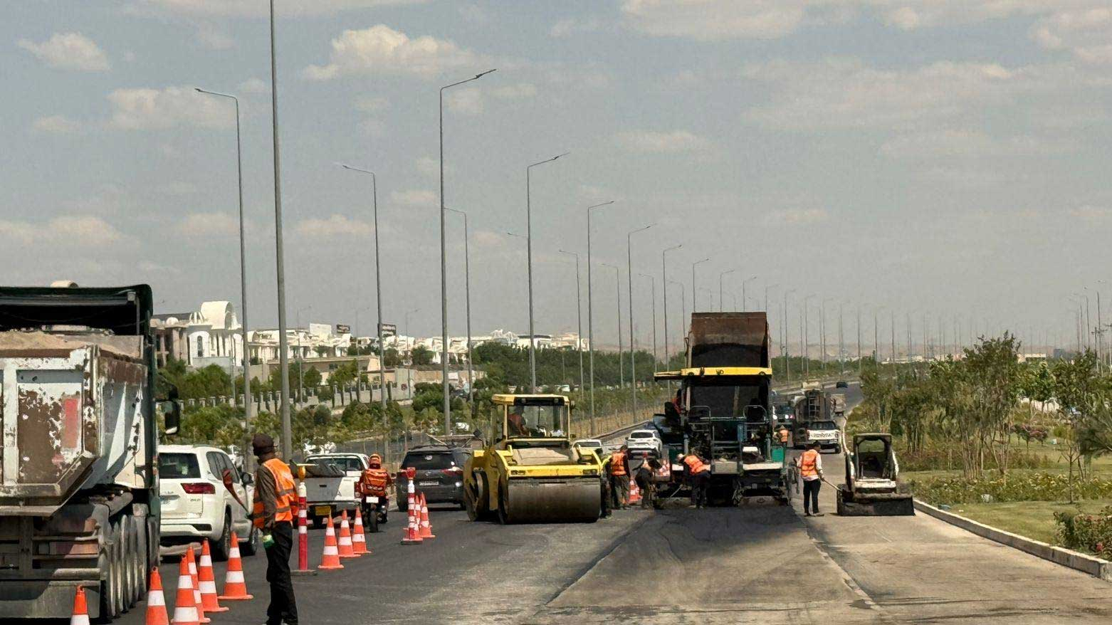 انطلاق مشروع صيانة وتعبيد شارع الـ 120 متراً السريع في أربيل