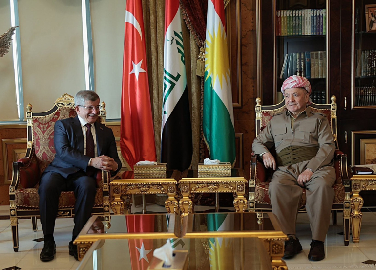 Serok Barzanî pêşwazî li Ehmed Davutoglu kir