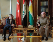 Serok Barzanî pêşwazî li Ehmed Davutoglu kir