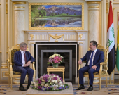 Mesrûr Barzanî pêşwazî li Ahmet Davutoglu kir