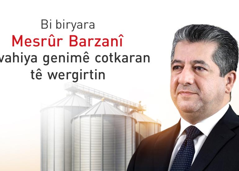 Bi biryara Mesrûr Barzanî tevahiya genimê cotkaran tê wergirtin