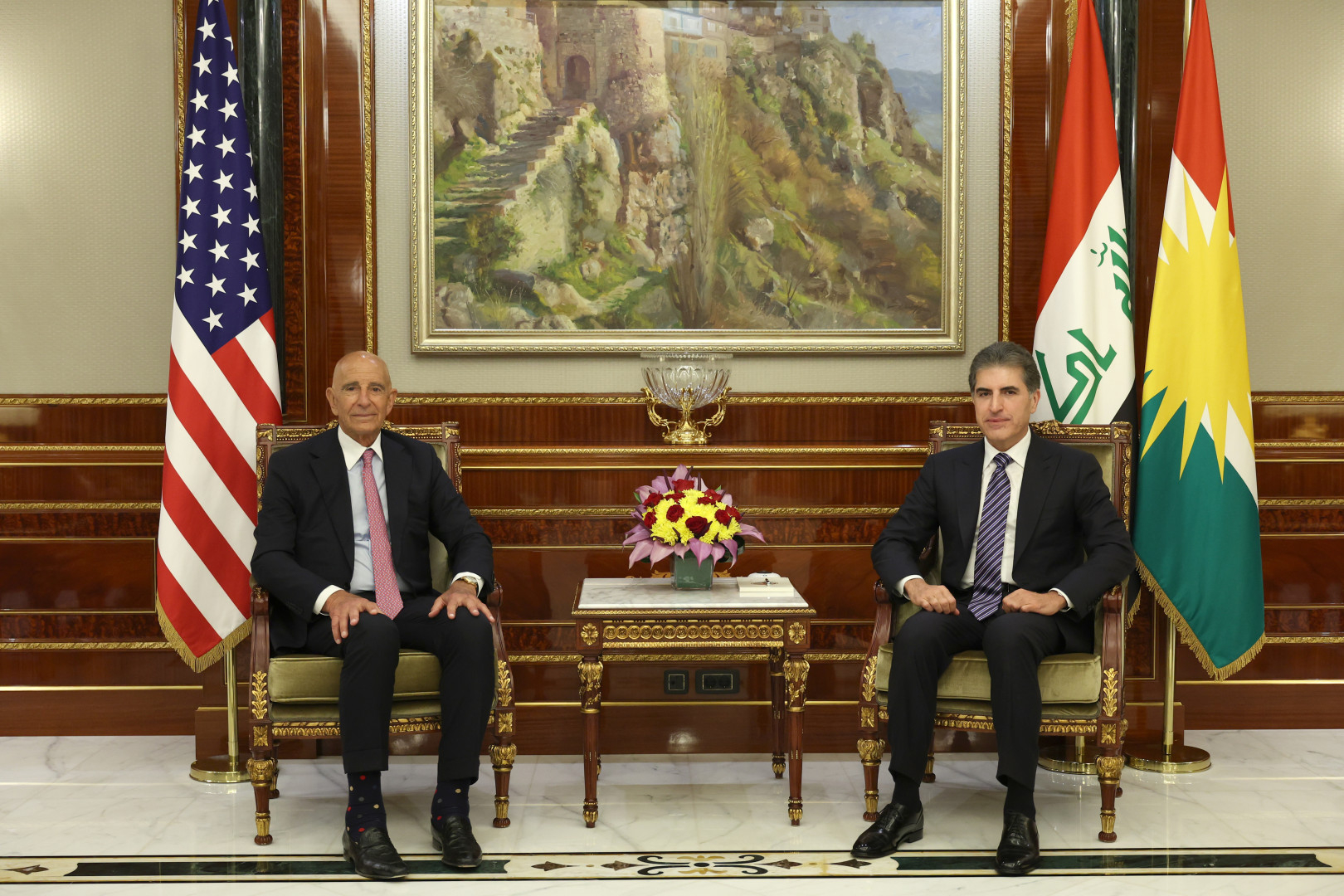 Kurdistan Region President Nechirvan Barzani, U.S. Envoy Tom Barrack Discuss Iraq-U.S. Relations and Regional Stability