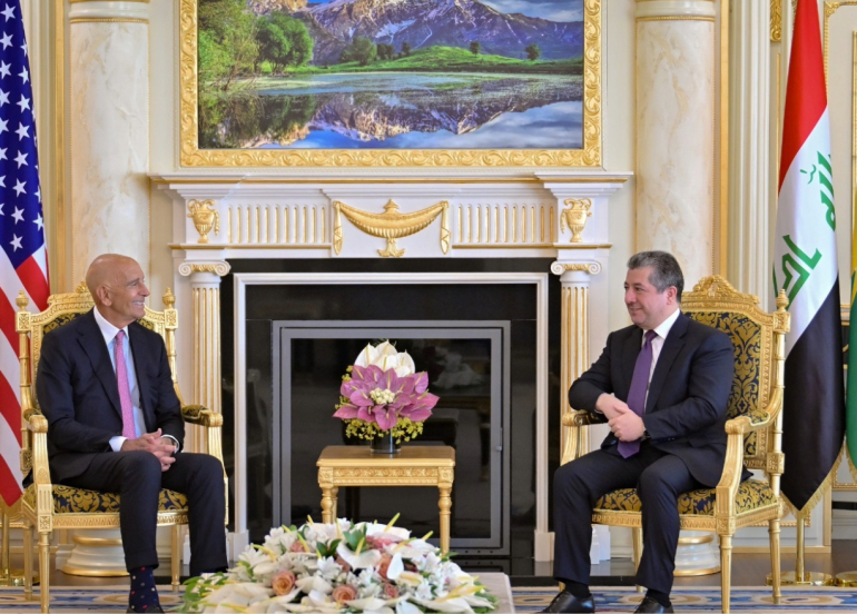 Mesrûr Barzanî û Tom Barrack li Hewlêrê civiyan