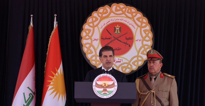 قلاجوالان... برعاية وحضور رئيس إقليم كوردستان تخرج الدورة الخامسة لإعداد الضباط في الكلية العسكرية