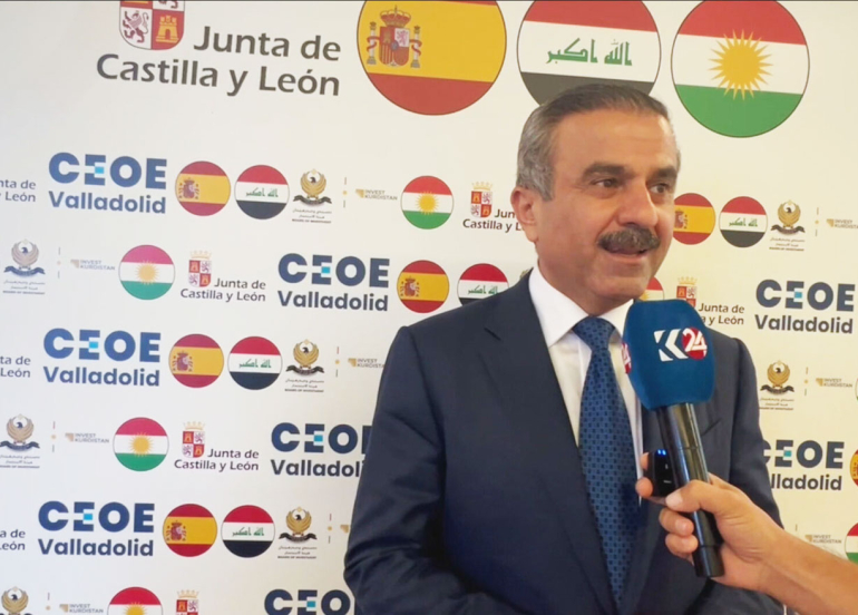 محمد شكري: نرغب بنقل خبرة الشركات الإسبانية إلى إقليم كوردستان
