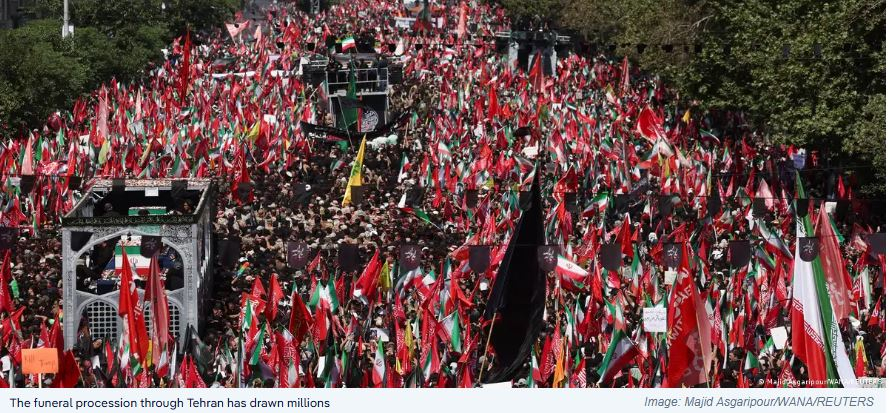 Millions Attend Funeral Procession for Iran’s Late Supreme Leader in Tehran