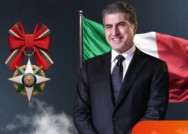 Îtalya madalyaya herî bilind dide Nêçîrvan Barzanî