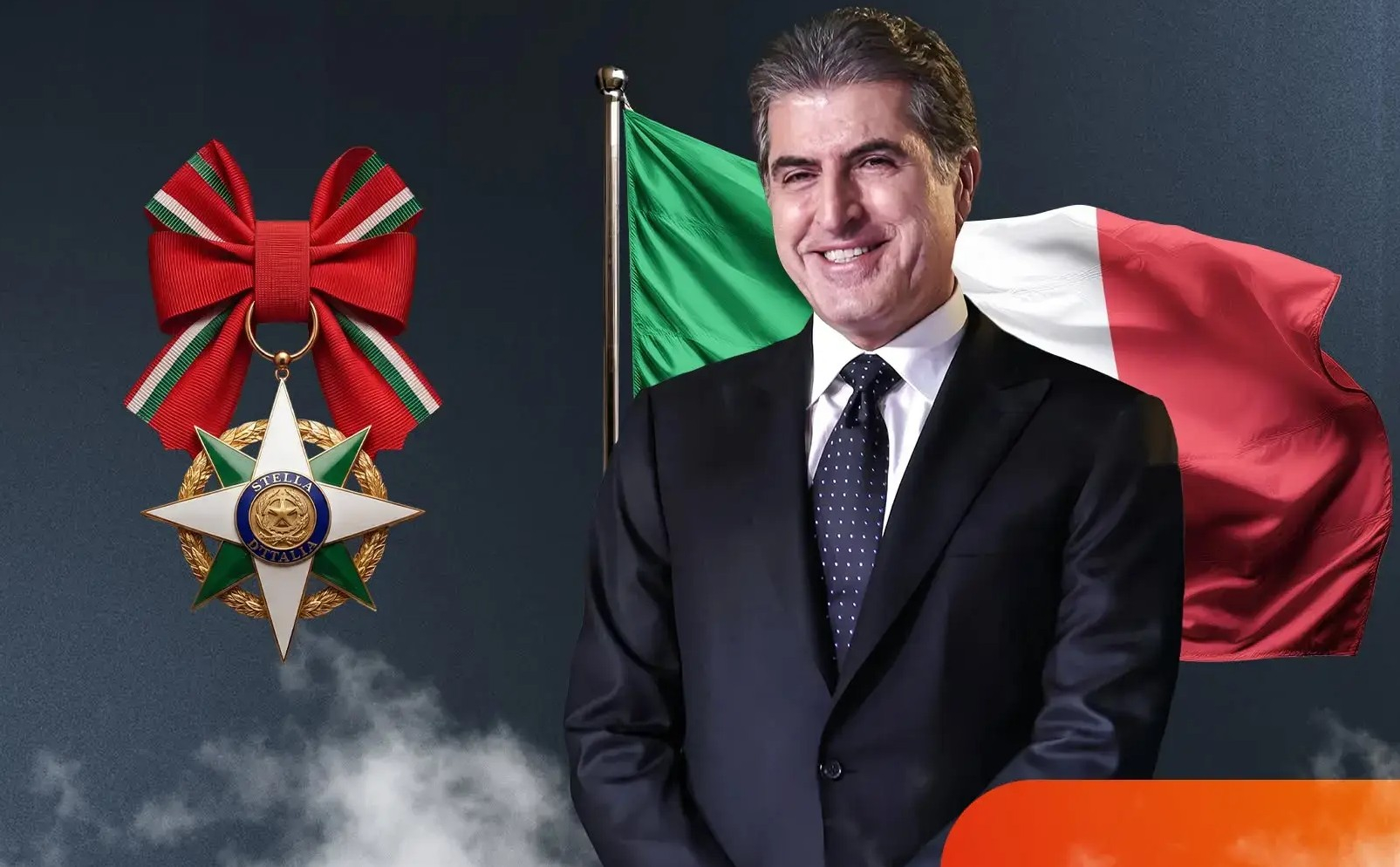 Îtalya madalyaya herî bilind dide Nêçîrvan Barzanî