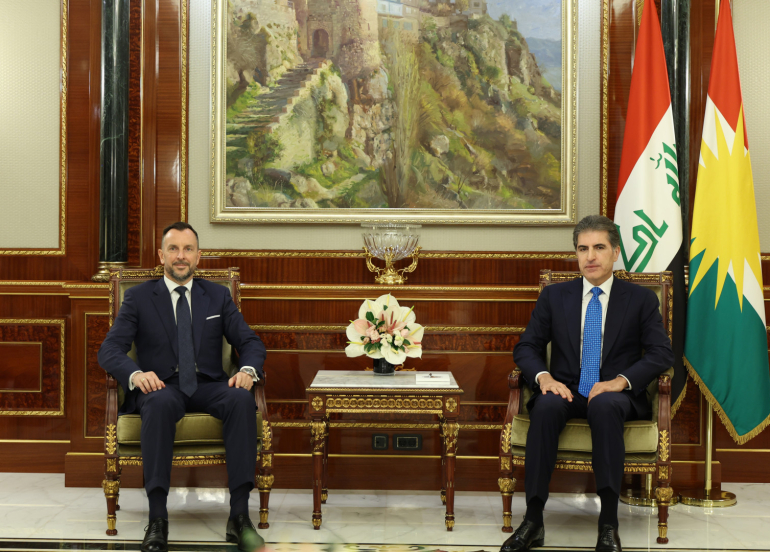 Kurdistan Region President Receives Italian Ambassador to Iraq, Discusses Bilateral Relations and Regional Developments