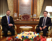 Kurdistan Region President Nechirvan Barzani and Prime Minister Masrour Barzani Bid Farewell to EU Liaison Office Head