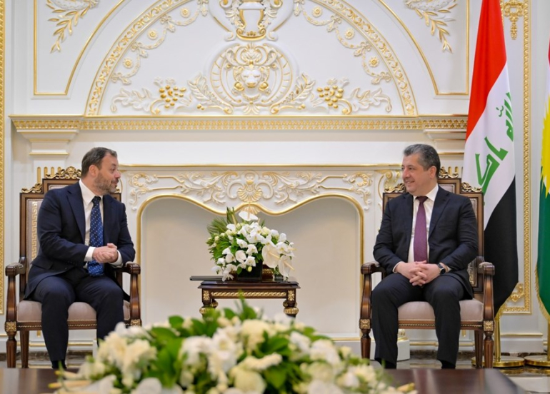 Kurdistan Region President Nechirvan Barzani and Prime Minister Masrour Barzani Bid Farewell to EU Liaison Office Head