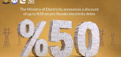 The Ministry of Electricity announces a discount of up to 50% on pre-Runaki debt