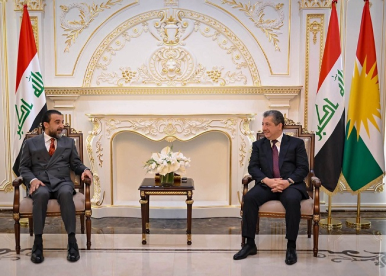 Masrour Barzani and Mohammed al-Halbousi Discuss Strengthening Political Cooperation and Safeguarding Iraq's Democratic System