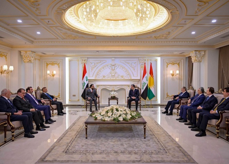 Masrour Barzani and Mohammed al-Halbousi Discuss Strengthening Political Cooperation and Safeguarding Iraq's Democratic System
