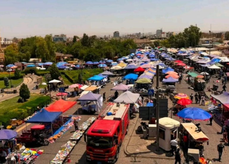 بلدية أربيل تباشر حملة لتنظيم الأسواق: 80% من الباعة المتجولين 