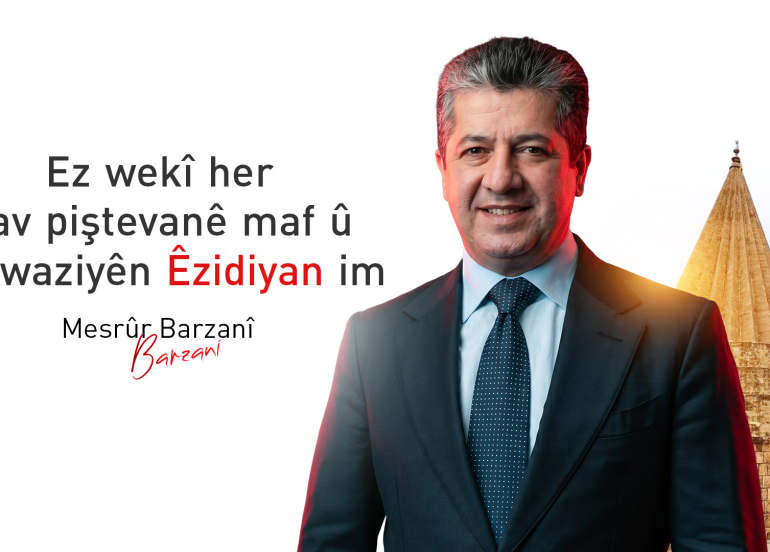 Serokwezîrê Herêma Kurdistanê cejna Çilê Havînê li Êzidiyan pîroz dike