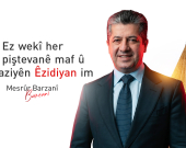 Serokwezîrê Herêma Kurdistanê cejna Çilê Havînê li Êzidiyan pîroz dike