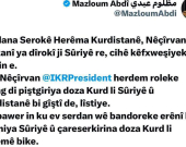 Mezlûm Ebdî: Serdan Nêçîrvan Barzanî dê bandoreke erênî li aramiya Sûriyeyê bike