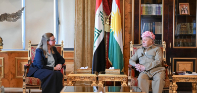 بـــاره‌گای بـــارزانی : سەرۆک مەسعود بارزانی پێشوازی لە خاتوو هۆڵی ڤێیر کونسوڵی نوێی بریتانیا لە هەولێر کرد.