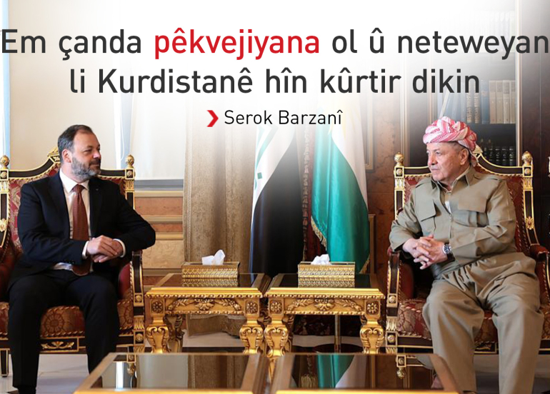 Berpirsê Ofîsa Peywendiyan a Yekîtiya Ewropayê pîrozbahiyê li Serok Barzanî dike