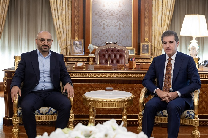 نێچیرڤان بارزانی، سەرۆكی هەرێمی كوردستان، پێشوازیی لە بەڕێز قاسم تاهیر ساڵح، ئەندامی پەرلەمانی فیدراڵیی ئەڵمانیا سەر بە لیستی پارتی سەوز، كرد.