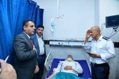 وزير الصحة يتفقد مصابي الحادث المروري الأليم في مستشفى رزگاري بأربيل