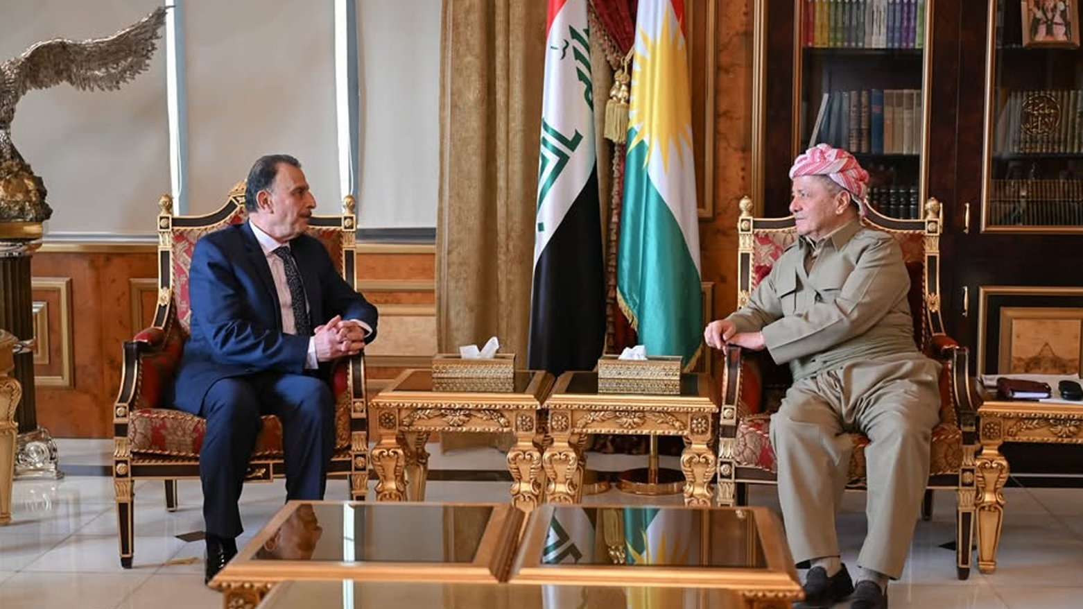 Serok Barzanî tekezî li ser rewatiya doz û mafên gelê Kurdistan û Filistînê kir