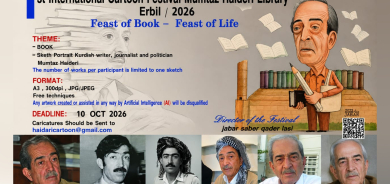Erbil Hosts First International Cartoon Festival at Mumtaz Haydari Library
