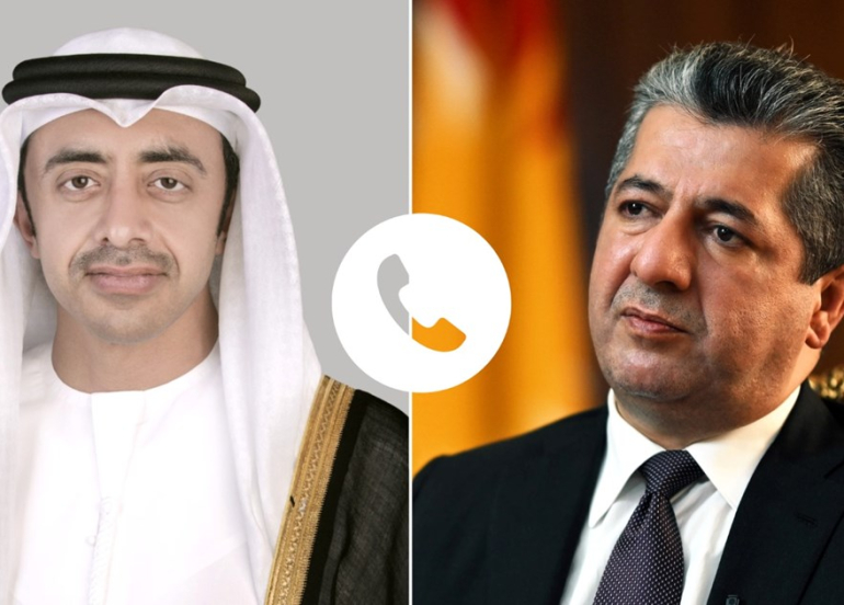 HH Sheikh Abdullah bin Zayed Offers Condolences to Prime Minister Masrour Barzani