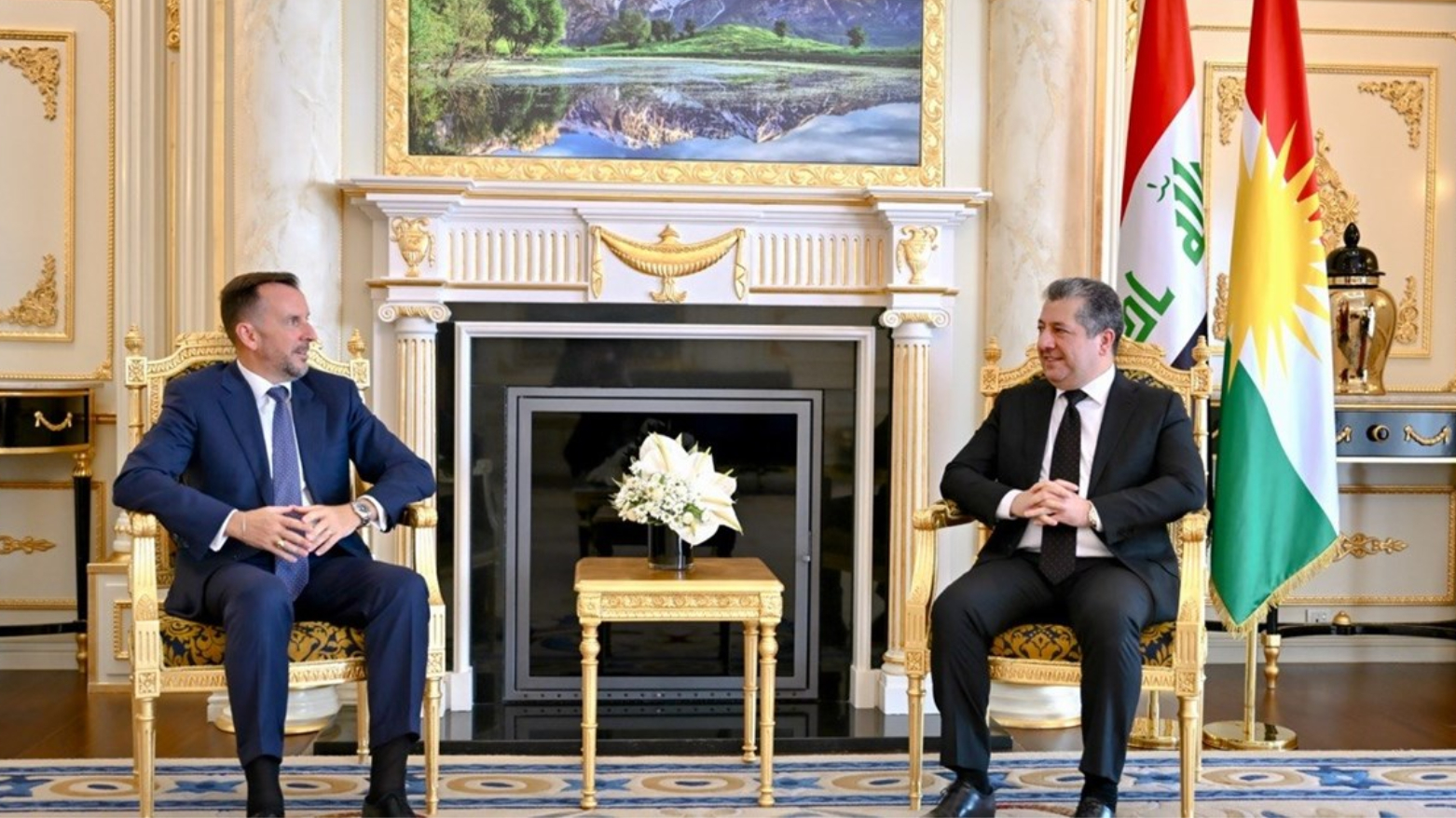 رئيس حكومة إقليم كوردستان يستقبل السفير الإيطالي نيكولو فونتانا لدى العراق