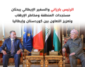 الرئيس بارزاني يستقبل السفير الإيطالي   السيد نيكولو فونتانا لدى العراق