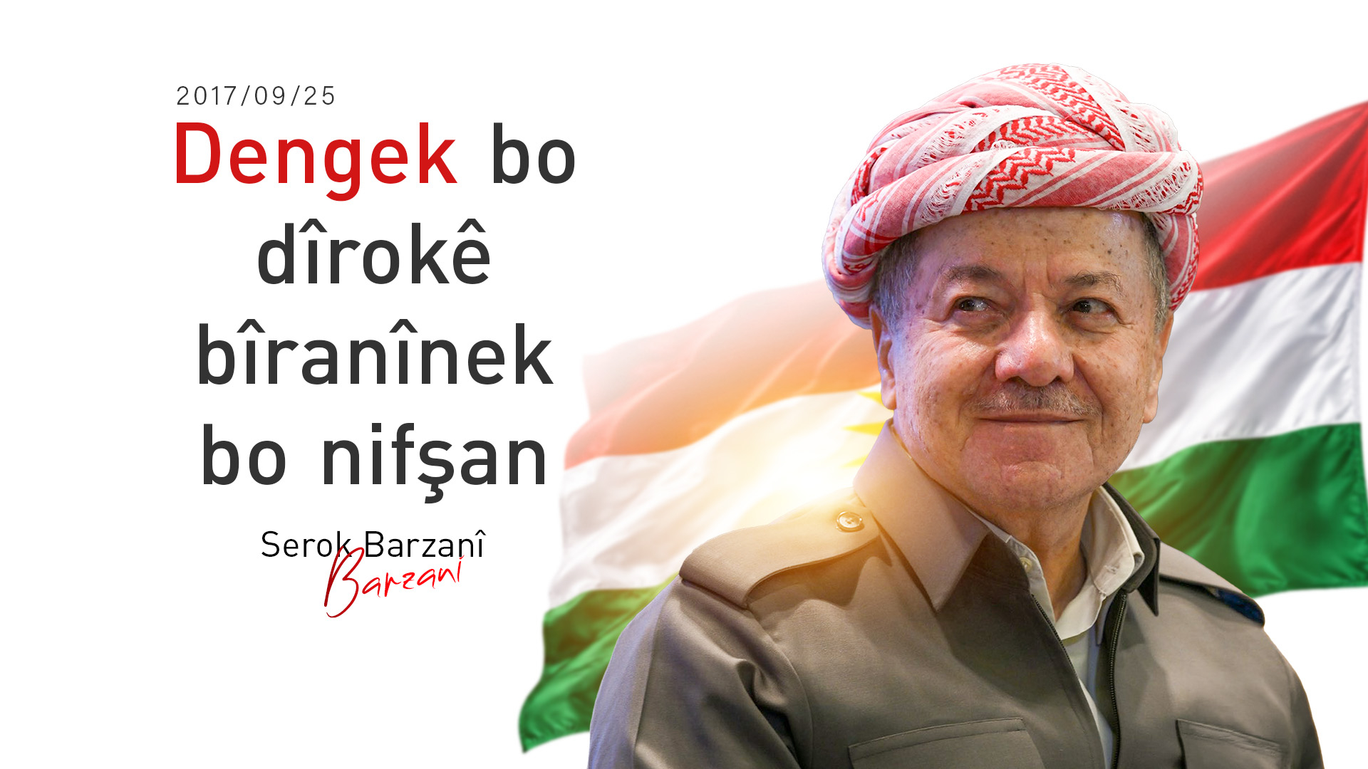 Serok Barzanî salvegera referandûma serxwebûna Kurdistanê pîroz dike