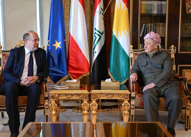 President Barzani Meets Austria’s New Ambassador to Iraq in Erbil