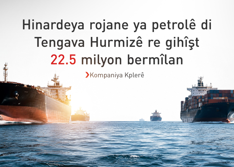 Hinardeya petrolê ya bi rêya Tengava Hurmizê asta beriya şer derbas kir