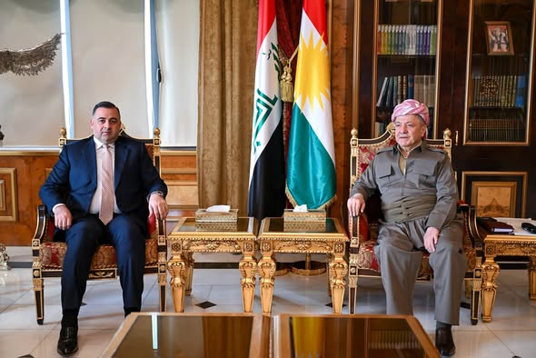 بـاره‌گای بارزانی : سەرۆک مەسعود بارزانی لە پیرمام پێشوازی لە بەڕێز هەیسەم ئەلزەهوانی پارێزگاری سەلاحەدین کرد.