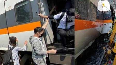 عشرات القتلى في حادث قطار مروع في تايوان