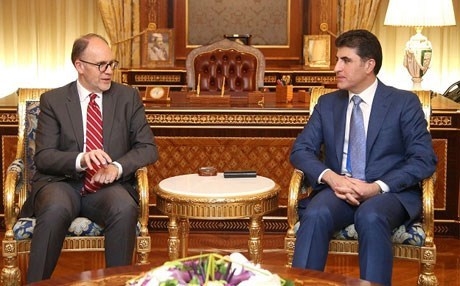 نيجيرفان البارزاني والسفیر الأمریکي يبحثان توطيد العلاقات الثنائية ومشروع قانون الموازنة العامة