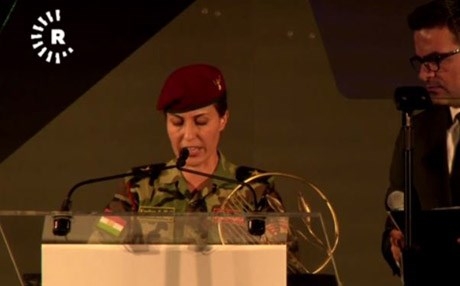 من داخل مقر الأمم المتحدة.. مقاتلة بقوات البيشمركة تدعو المجتمع الدولي لاحترام إرادة شعب كوردستان 