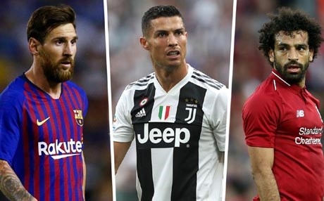 ميسي ورونالدو وصلاح على رأس تشكيلة 