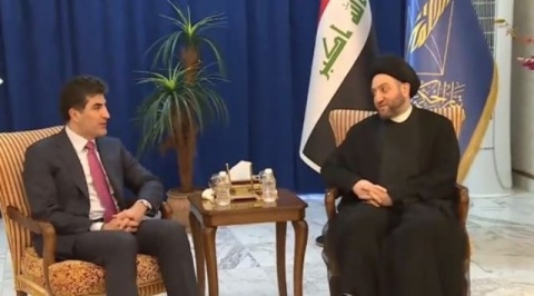 الحكيم يؤكد خلال لقائه نيجيرفان البارزاني أهمية الحفاظ على العلاقات مع إقليم كوردستان