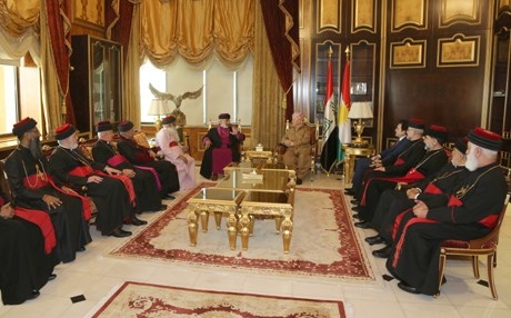 الرئيس البارزاني يستقبل وفدا رفيعا من كنيسة المشرق الاشورية في العالم