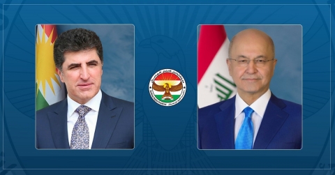 نيجيرفان البارزاني يجري إتصالاً هاتفياً مع برهم صالح