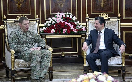 مسرور البارزاني يستقبل وفداً رفيعاً من قوات التحالف الدولي