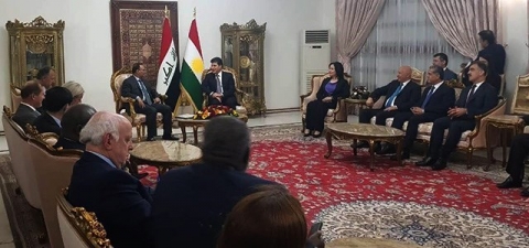 وفد مجلس الأمن الدولي يجتمع مع رئيس إقليم كوردستان